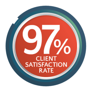 97% Client Satisfaction Rate Infographic