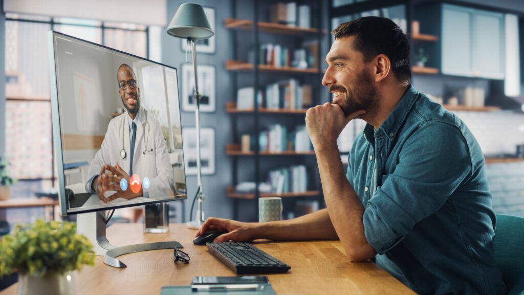 recruiter and doctor speaking online