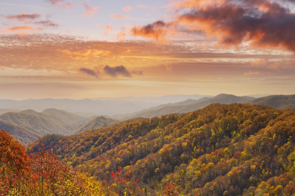 Sunset views in the Smoky Mountains